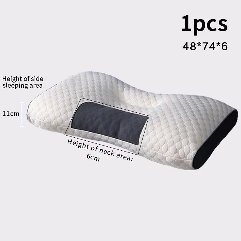 1PC Almohada Neck Pillow Help Sleep Protect the Neck Cervical Orthopedic Soybean Fiber Massage Household SPA Pillow for Sleeping